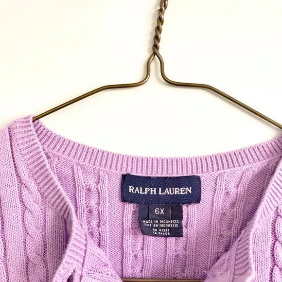 Ralph Lauren knit cardigan jacket lilac purple 6x - Picture 3 of 3